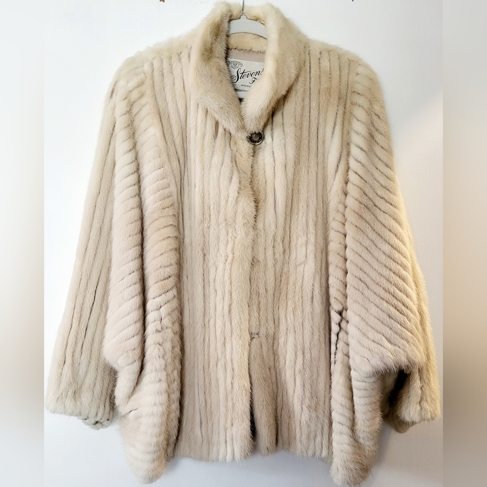 Ivory Sheared Mink Mob Wife Jacket